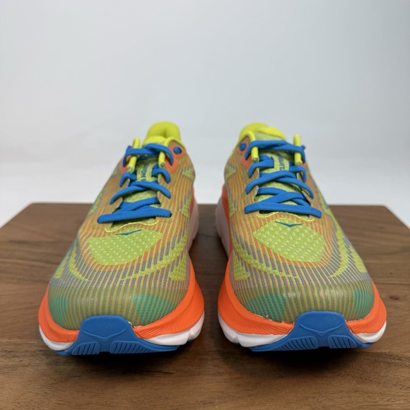 New Big Kids Hoka One One Clifton 9 Green Athletic Running Sneakers Shoes Size 7 - Picture 3 of 8